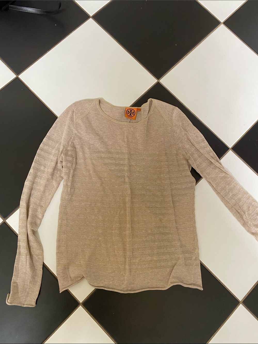 Tory Burch Light Beige Crewneck Long-Sleeve Sweater M